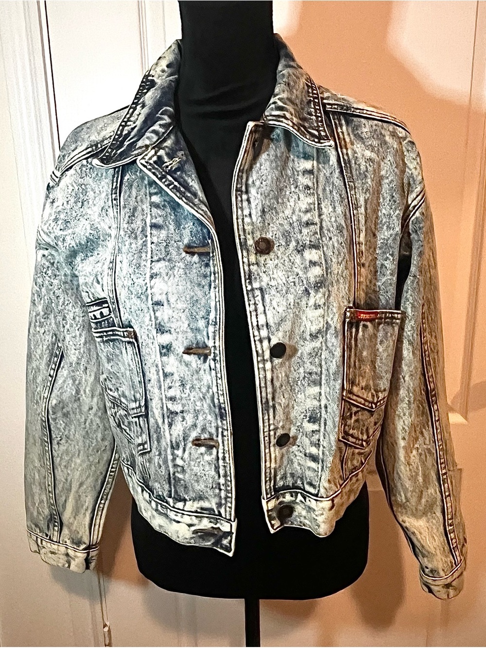 Jordache Acid-Wash Light Gray Denim Jacket